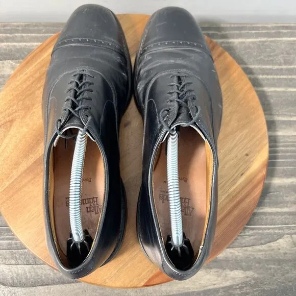 Allen Edmonds Men’s Size 11 C Byron Black Calfskin Leather Cap Toe Oxfords Shoes