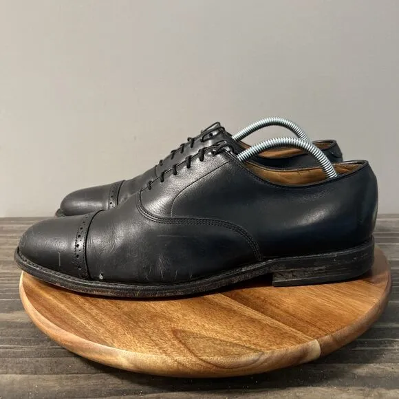 Allen Edmonds Men’s Size 11 C Byron Black Calfskin Leather Cap Toe Oxfords Shoes