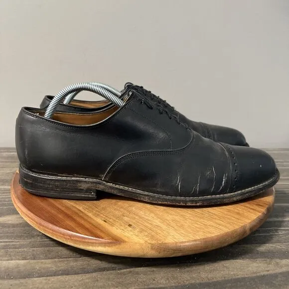 Allen Edmonds Men’s Size 11 C Byron Black Calfskin Leather Cap Toe Oxfords Shoes