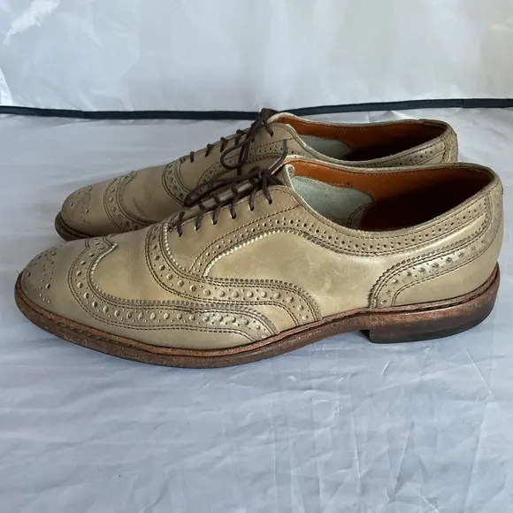 Allen Edmonds Neumok 2.0 Men’s Size 8 D Tan Leather Wingtip Dress Shoes