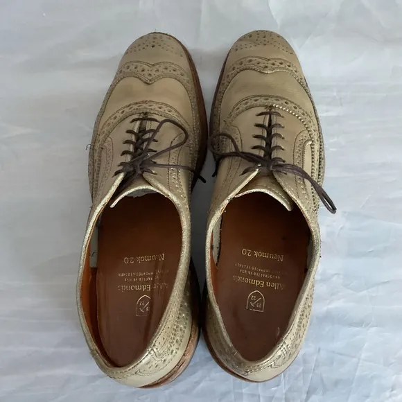 Allen Edmonds Neumok 2.0 Men’s Size 8 D Tan Leather Wingtip Dress Shoes