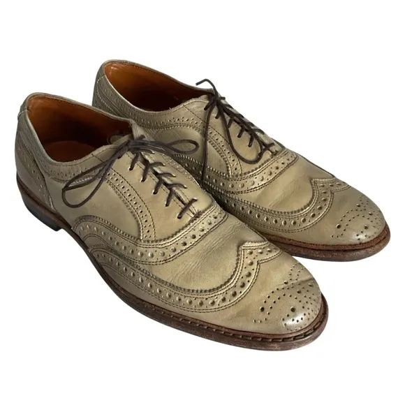 Allen Edmonds Neumok 2.0 Men’s Size 8 D Tan Leather Wingtip Dress Shoes