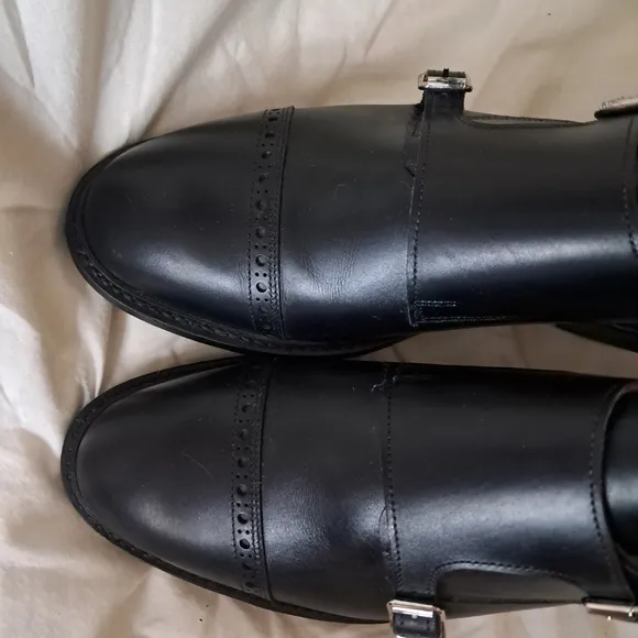 Allen Edmonds NWOT  &quot;Charles&quot; Black Leather Double Monk Oxfords Men Size 11D