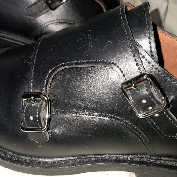 Allen Edmonds NWOT  &quot;Charles&quot; Black Leather Double Monk Oxfords Men Size 11D