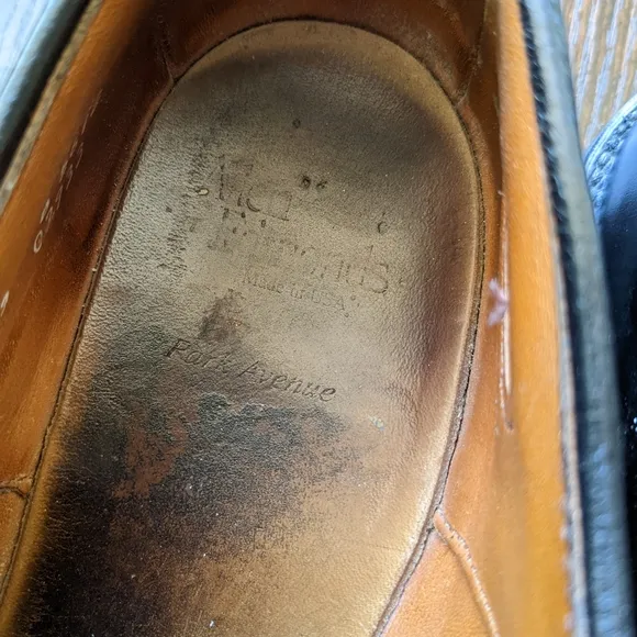Allen Edmonds Park Avenue 5615 Black Cap Toe Oxford Dress Shoes Men's 13B
