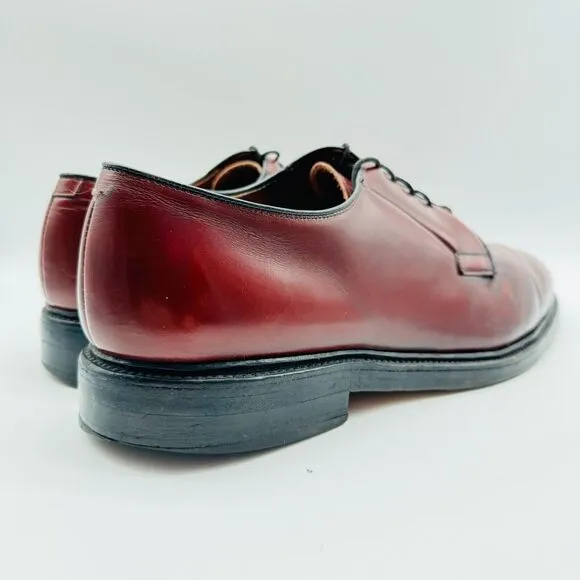 Allen Edmonds Park Avenue Mens 10 Burgundy Oxfords Leather Cap Toe Dress Shoes