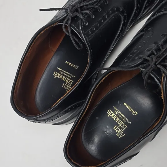 Allen Edmonds Quinton Wingtip Black Leather Oxfords Men's Size 10.5D