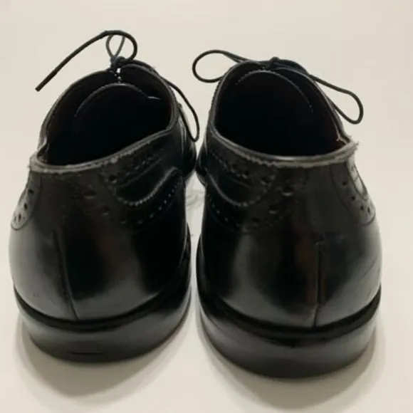 Allen Edmonds Sanford Oxfords Cap Toe Black Leather Men's Dress Shoes Size 9.5 D