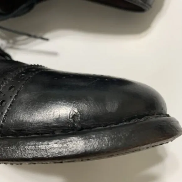 Allen Edmonds Sanford Oxfords Cap Toe Black Leather Men's Dress Shoes Size 9.5 D