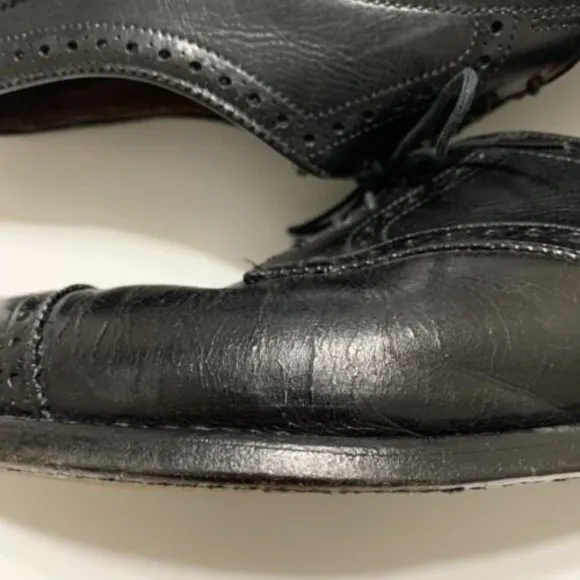 Allen Edmonds Sanford Oxfords Cap Toe Black Leather Men's Dress Shoes Size 9.5 D