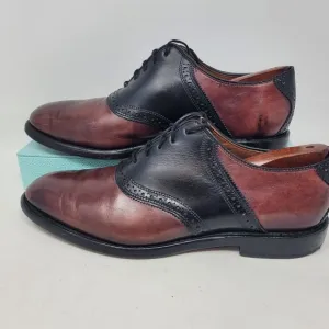 Allen Edmonds Shelton Burgundy Black 2Tone Leather Lace Up Oxfords Mens 9 D 8222