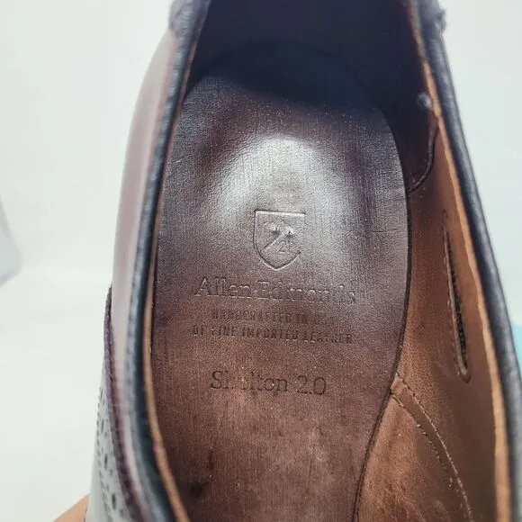Allen Edmonds Shelton Burgundy Black 2Tone Leather Lace Up Oxfords Mens 9 D 8222