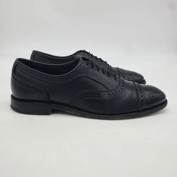 Allen Edmonds Shoe Men's 9 D Bartlett Black Leather Cap Toe Oxfords