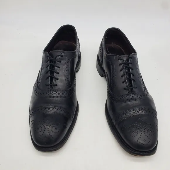 Allen Edmonds Shoe Men's 9 D Bartlett Black Leather Cap Toe Oxfords