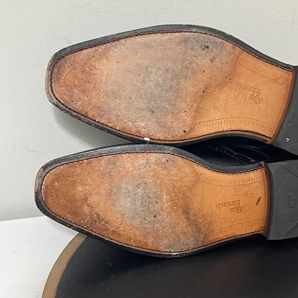 Allen Edmonds Shoes Men 10 Black Leather Bel Air Derby Wingtip Oxfords USA