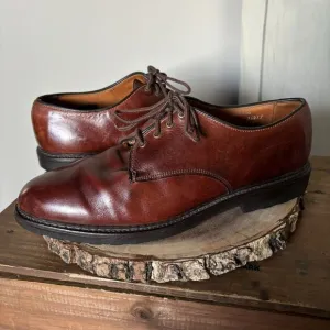 Allen Edmonds Shoes Men 12B Fulton Derby Saddle Oxford Plain Toe Brown Leather