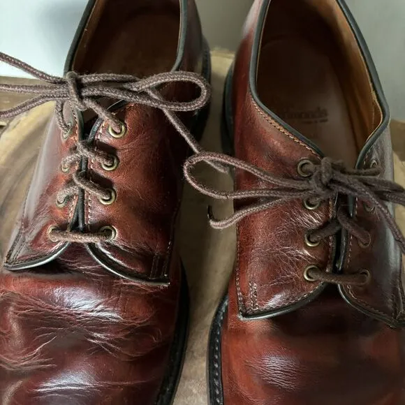 Allen Edmonds Shoes Men 12B Fulton Derby Saddle Oxford Plain Toe Brown Leather