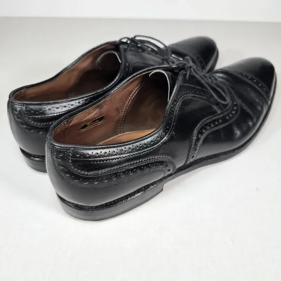 Allen Edmonds Strand Oxfords Men Size 14 AAA Leather Black Cap Toe Dress Shoes