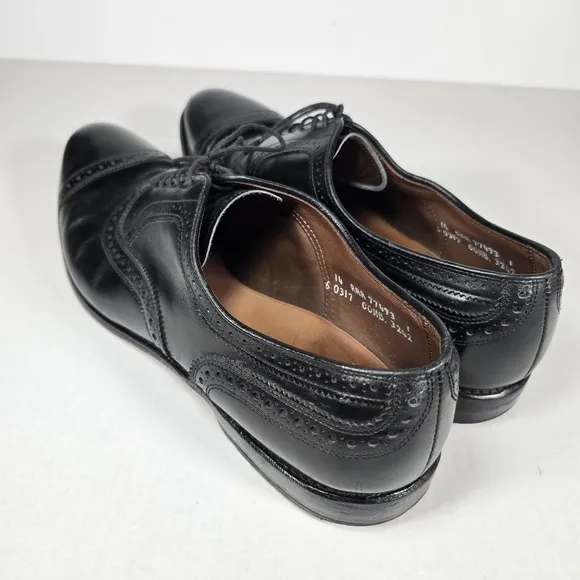 Allen Edmonds Strand Oxfords Men Size 14 AAA Leather Black Cap Toe Dress Shoes