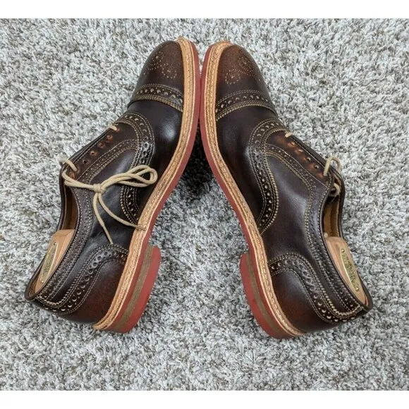 Allen Edmonds STRANDMOK Dress Shoes Men's 10 B Leather Cap Toe Oxfords Brown 10B
