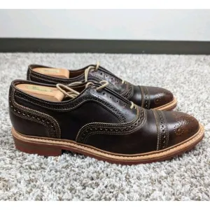 Allen Edmonds STRANDMOK Dress Shoes Men's 10 B Leather Cap Toe Oxfords Brown 10B