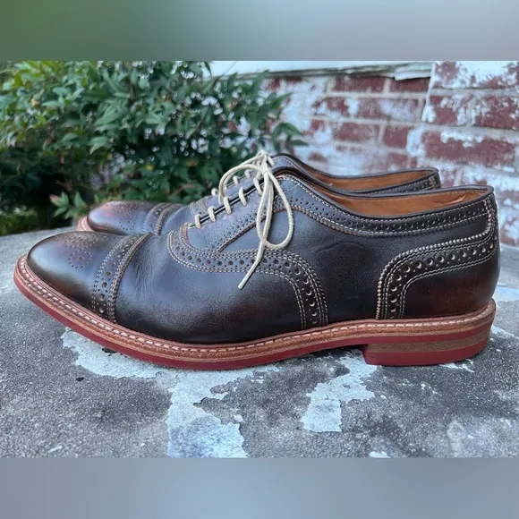 Allen Edmonds STRANDMOK Dress Shoes Men's 13D Leather Cap Toe Oxfords Brown