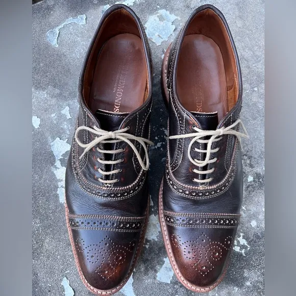 Allen Edmonds STRANDMOK Dress Shoes Men's 13D Leather Cap Toe Oxfords Brown