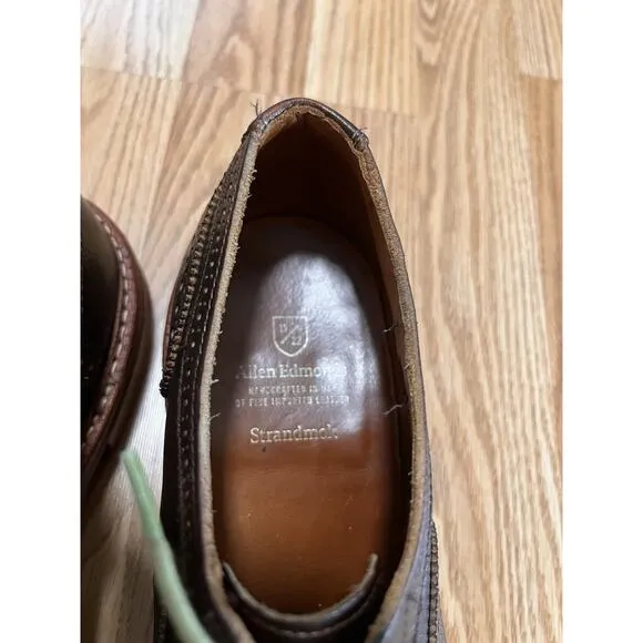 Allen Edmonds STRANDMOK Men's Leather Dainite Bottoms US 11 D Brown England