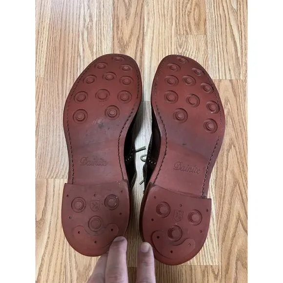 Allen Edmonds STRANDMOK Men's Leather Dainite Bottoms US 11 D Brown England