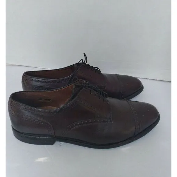 Allen Edmonds Style Dress Shoes Leather Oxfords Cap Toe Brown 10K‎