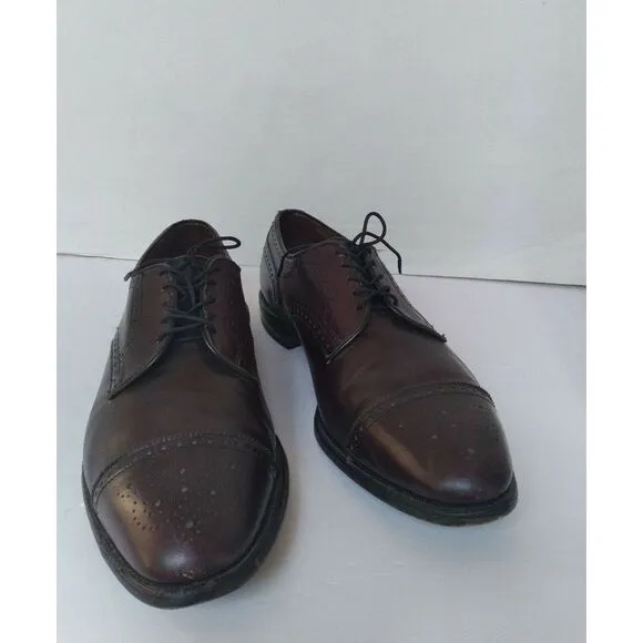 Allen Edmonds Style Dress Shoes Leather Oxfords Cap Toe Brown 10K‎