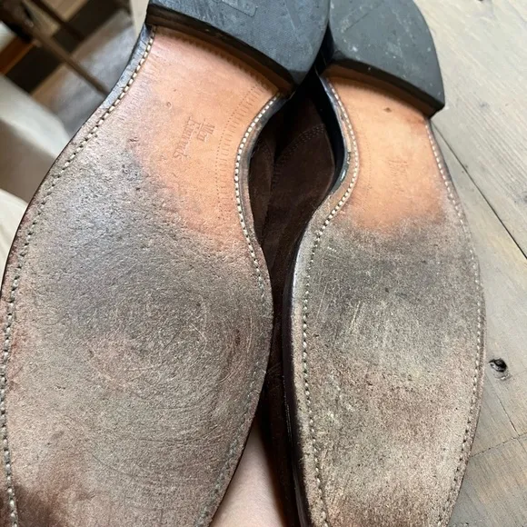 Allen Edmonds Suede Byron Cap Toe Brown Oxfords. Size 15