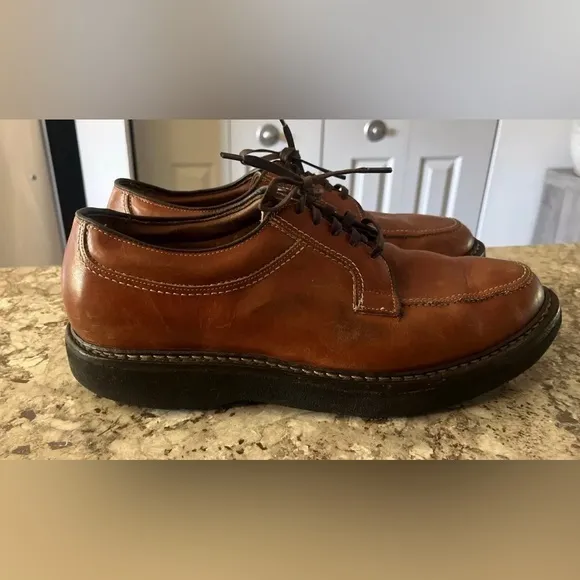 Allen Edmonds Wilbert Split Toe Oxfords Men’s 10 3E 1951‎ Tan Brown Leather USA
