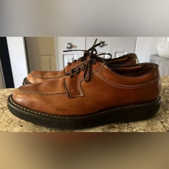 Allen Edmonds Wilbert Split Toe Oxfords Men’s 10 3E 1951‎ Tan Brown Leather USA