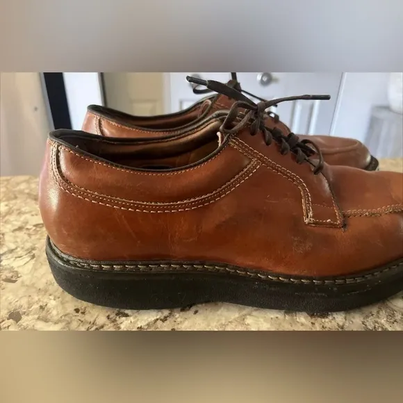 Allen Edmonds Wilbert Split Toe Oxfords Men’s 10 3E 1951‎ Tan Brown Leather USA