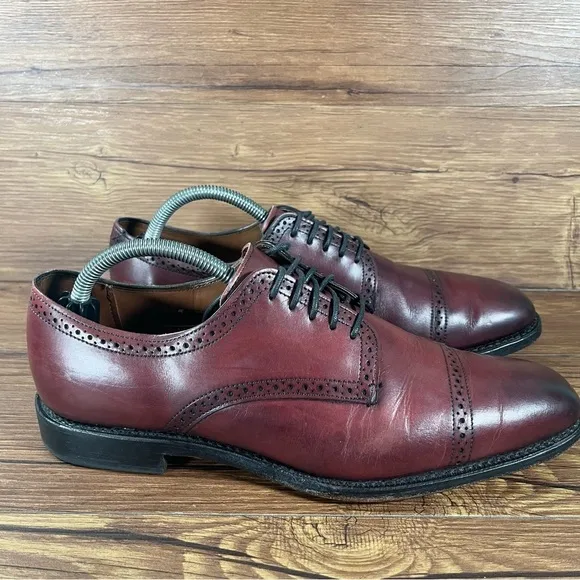 Allen Edmonds Yorktown Red Leather Cap Toe Oxfords. Dress Shoes Men’s Size 9.5