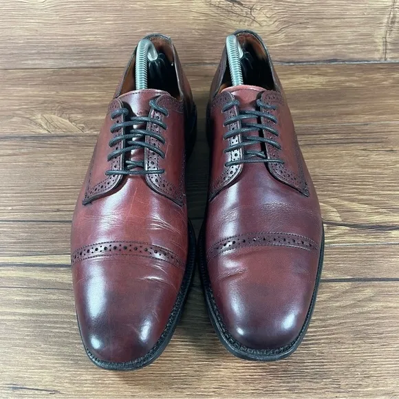 Allen Edmonds Yorktown Red Leather Cap Toe Oxfords. Dress Shoes Men’s Size 9.5
