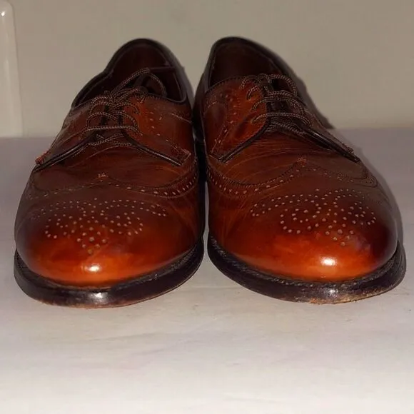 Allen Edmonds Amherst Cognac Wingtip Oxfords Sz 10 AAAA
