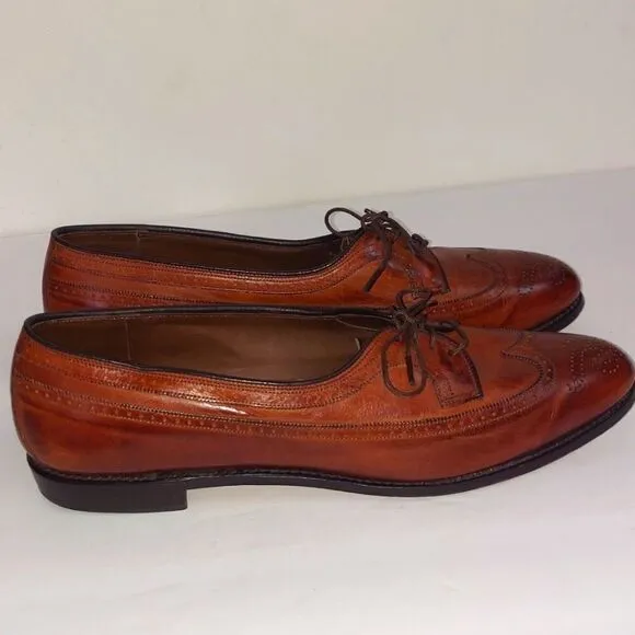 Allen Edmonds Amherst Cognac Wingtip Oxfords Sz 10 AAAA