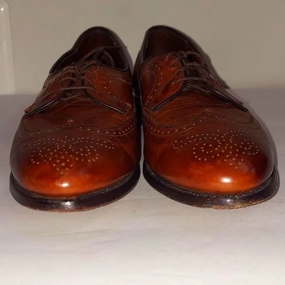 Allen Edmonds Amherst Cognac Wingtip Oxfords Sz 10 AAAA