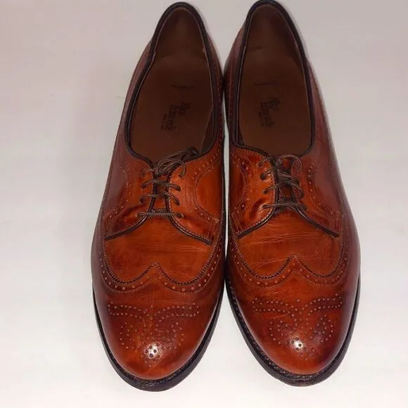 Allen Edmonds Amherst Cognac Wingtip Oxfords Sz 10 AAAA