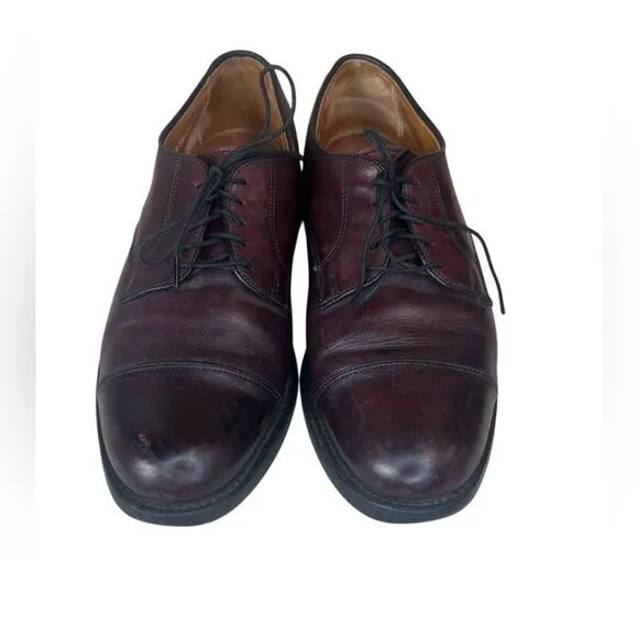 Allen Edmonds Fairgate Burgundy Leather Cap Toe Oxfords Mens 8 D Shoes