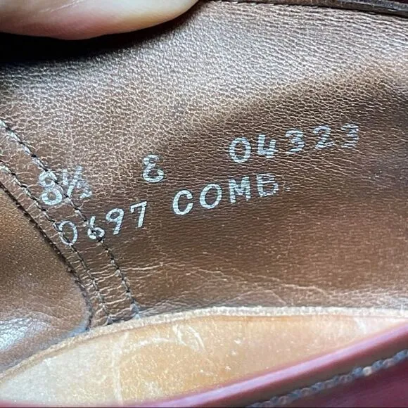 Allen Edmonds Lloyd Wingtip Shoes Oxford Size 8.5E