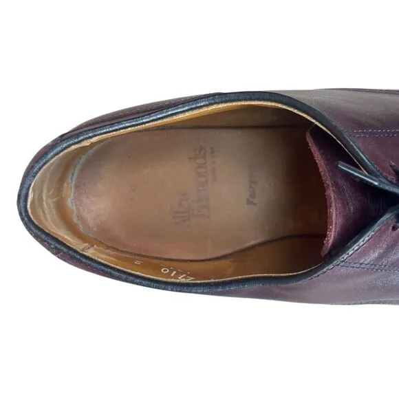Allen Edmonds Fairgate Burgundy Leather Cap Toe Oxfords Mens 8 D Shoes
