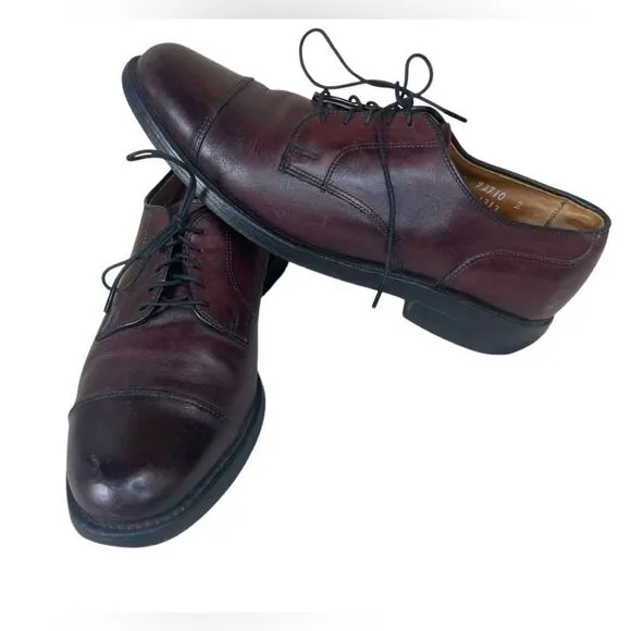 Allen Edmonds Fairgate Burgundy Leather Cap Toe Oxfords Mens 8 D Shoes