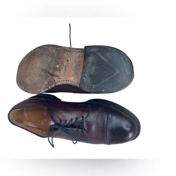 Allen Edmonds Fairgate Burgundy Leather Cap Toe Oxfords Mens 8 D Shoes