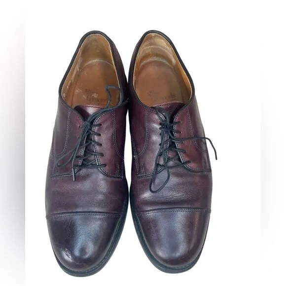Allen Edmonds Fairgate Burgundy Leather Cap Toe Oxfords Mens 8 D Shoes
