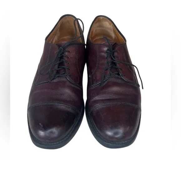 Allen Edmonds Fairgate Burgundy Leather Cap Toe Oxfords Mens 8 D Shoes