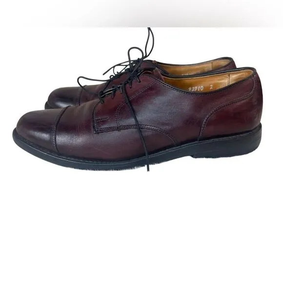 Allen Edmonds Fairgate Burgundy Leather Cap Toe Oxfords Mens 8 D Shoes