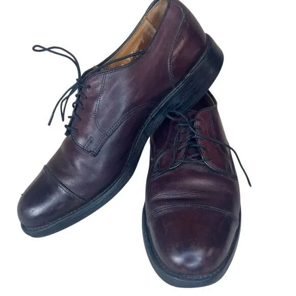 Allen Edmonds Fairgate Burgundy Leather Cap Toe Oxfords Mens 8 D Shoes